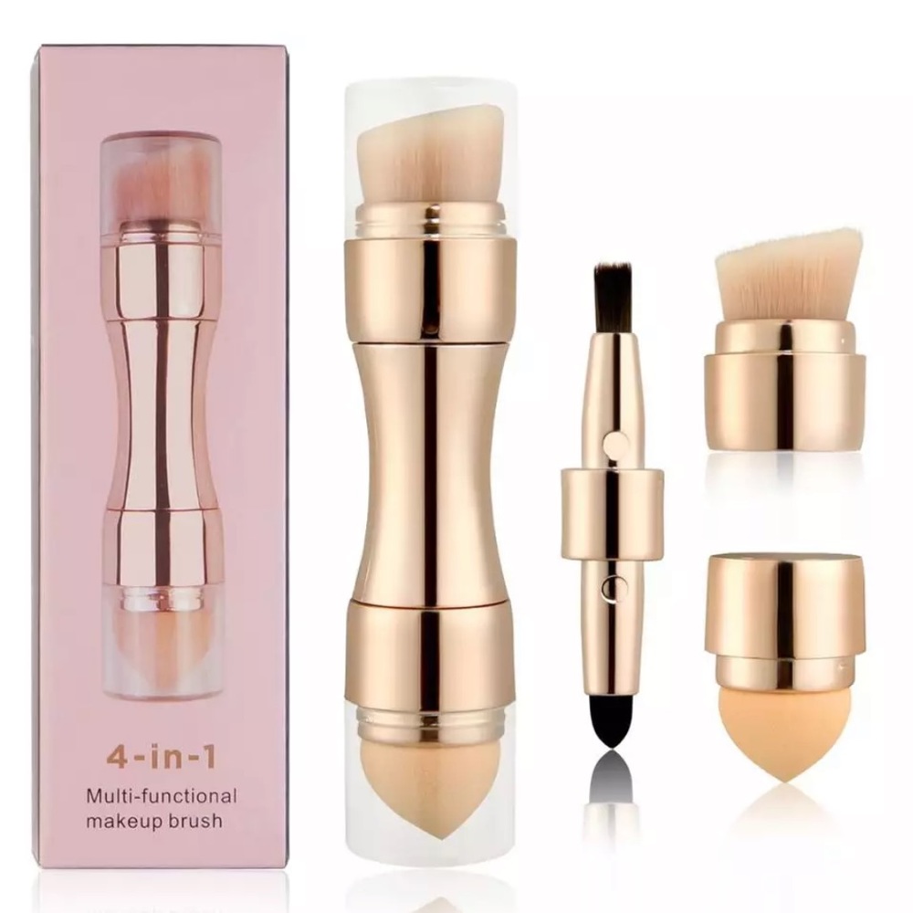 4-in-1 Travel Makeup Brush(Gold)
